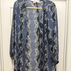 Buddy Love Blue and Black Snake Print Kimono